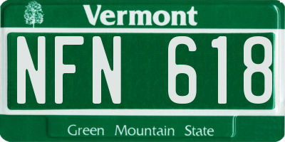 VT license plate NFN618