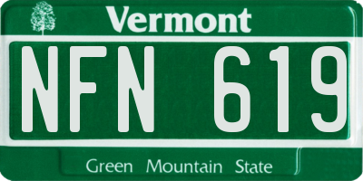 VT license plate NFN619