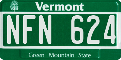 VT license plate NFN624