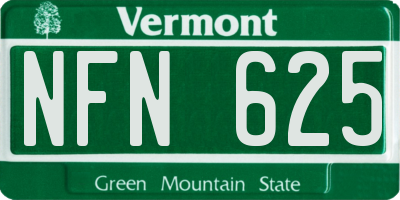 VT license plate NFN625