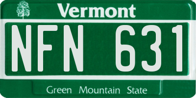 VT license plate NFN631
