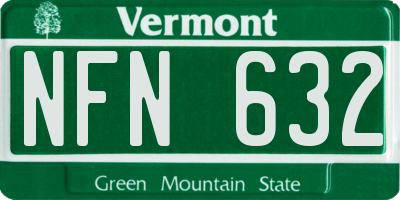 VT license plate NFN632