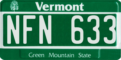 VT license plate NFN633