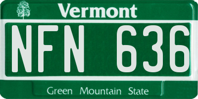 VT license plate NFN636