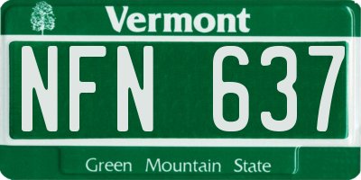 VT license plate NFN637