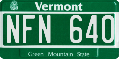 VT license plate NFN640