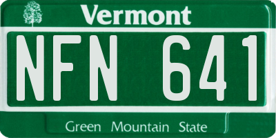 VT license plate NFN641