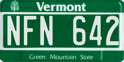 VT license plate NFN642