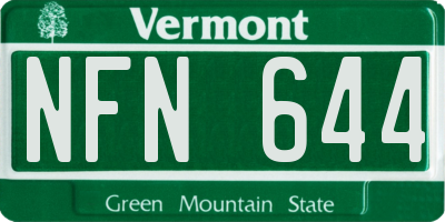 VT license plate NFN644