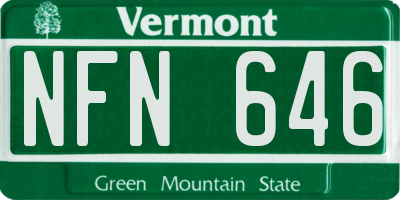VT license plate NFN646