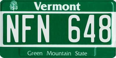 VT license plate NFN648