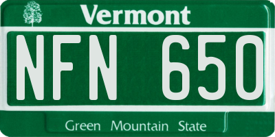 VT license plate NFN650