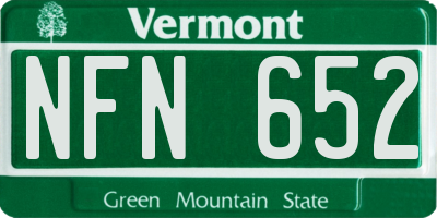 VT license plate NFN652