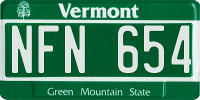 VT license plate NFN654