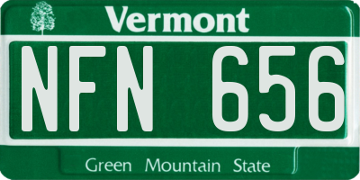VT license plate NFN656