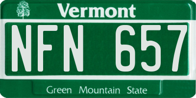 VT license plate NFN657