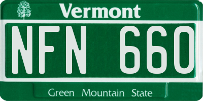 VT license plate NFN660