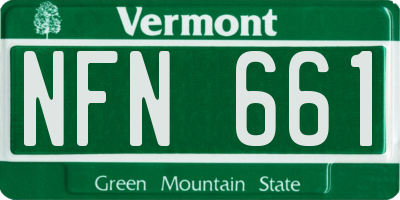 VT license plate NFN661