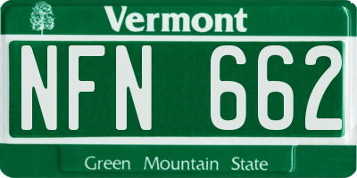 VT license plate NFN662