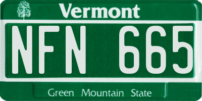 VT license plate NFN665
