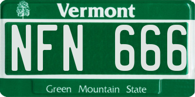 VT license plate NFN666