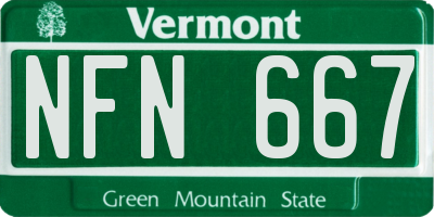 VT license plate NFN667