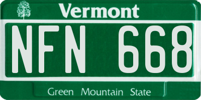VT license plate NFN668