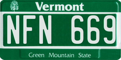 VT license plate NFN669