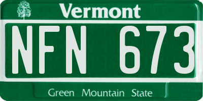 VT license plate NFN673