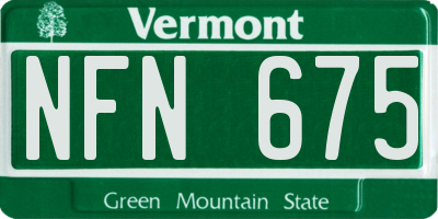 VT license plate NFN675