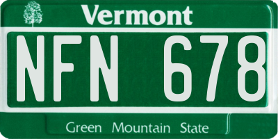 VT license plate NFN678