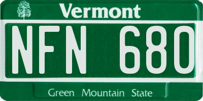 VT license plate NFN680