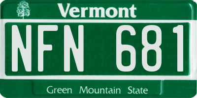 VT license plate NFN681
