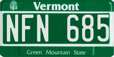 VT license plate NFN685