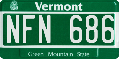VT license plate NFN686