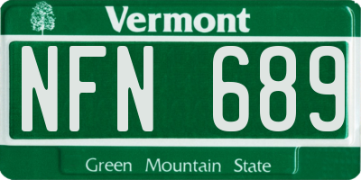 VT license plate NFN689
