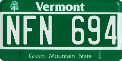 VT license plate NFN694