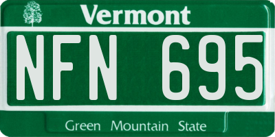 VT license plate NFN695