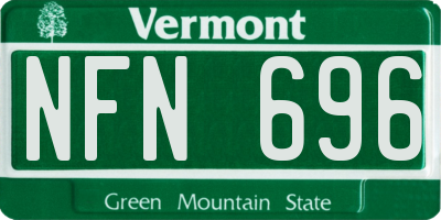 VT license plate NFN696