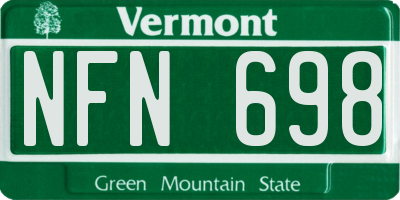 VT license plate NFN698