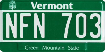 VT license plate NFN703