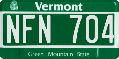 VT license plate NFN704