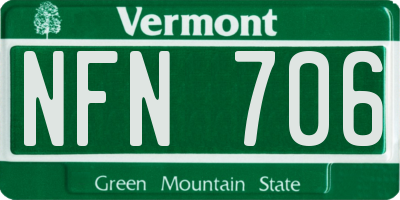 VT license plate NFN706