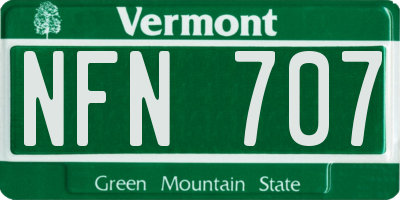 VT license plate NFN707