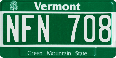 VT license plate NFN708