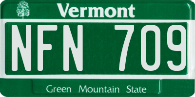 VT license plate NFN709