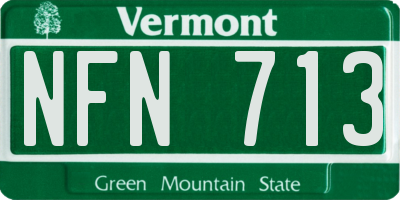 VT license plate NFN713