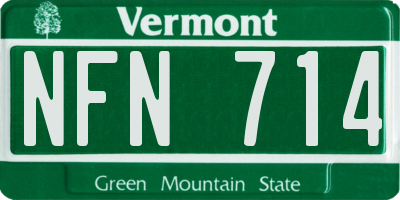 VT license plate NFN714