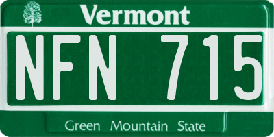 VT license plate NFN715