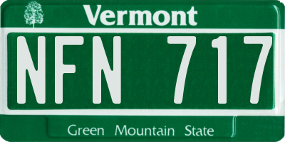 VT license plate NFN717